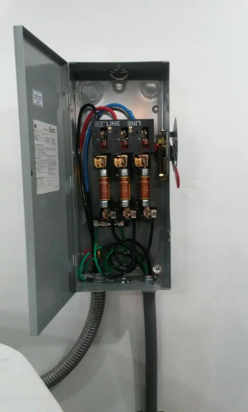 Three-phase disconnect switch installed for Electrical Wiring & Rewiring in Phelps